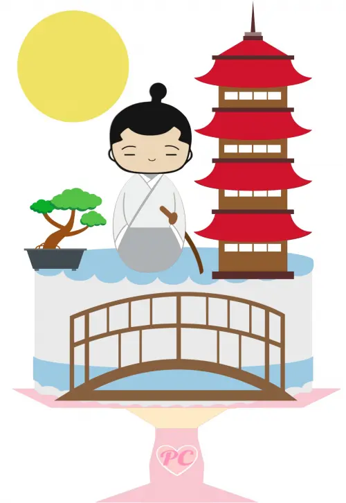 Arquivo de corte topo de bolo Kokeshi