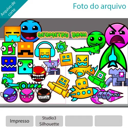 Arquivo de corte topo de bolo Geometry Dash