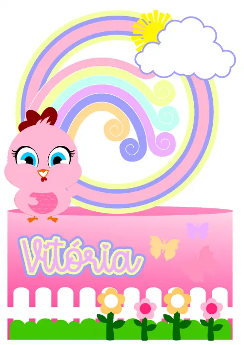 Arquivo de corte topo de bolo Galinha Baby