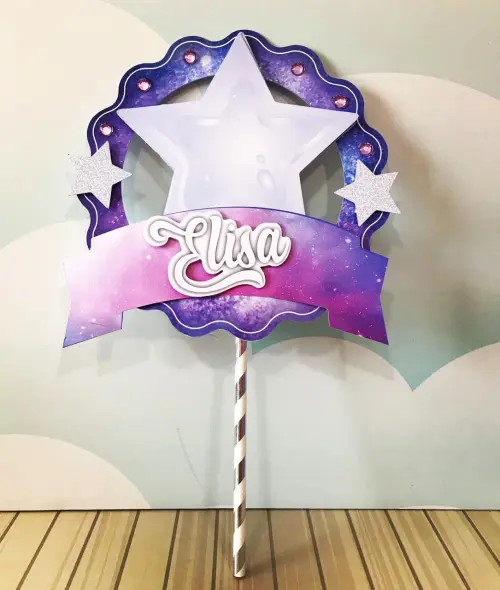 Arquivo de corte topo de bolo Galáxia