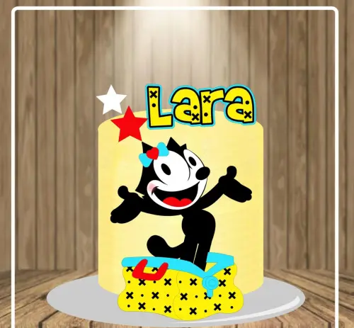 Arquivo de corte topo de bolo Gato Félix