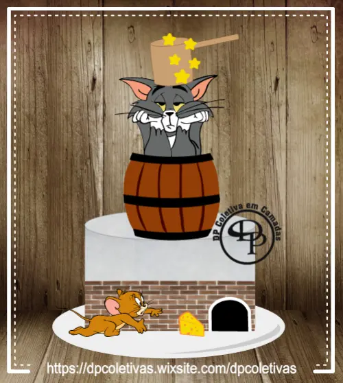 Arquivo de corte topo de bolo Tom e Jerry