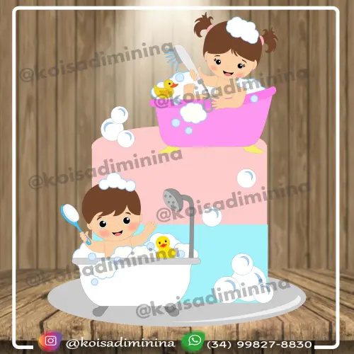 Arquivo de corte topo de bolo Hora do Banho