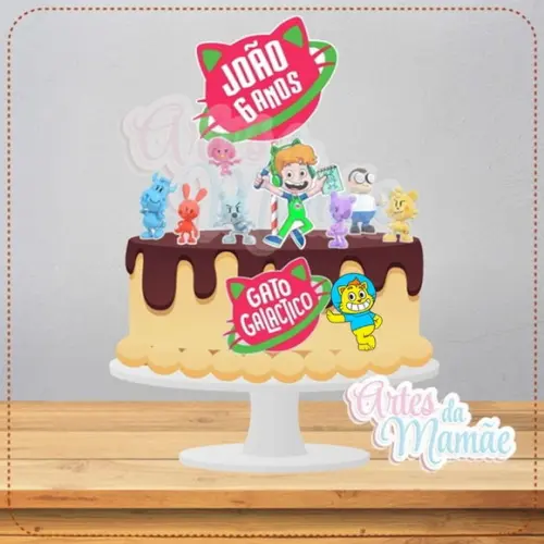 Arquivo de corte topo de bolo Gato Galatico