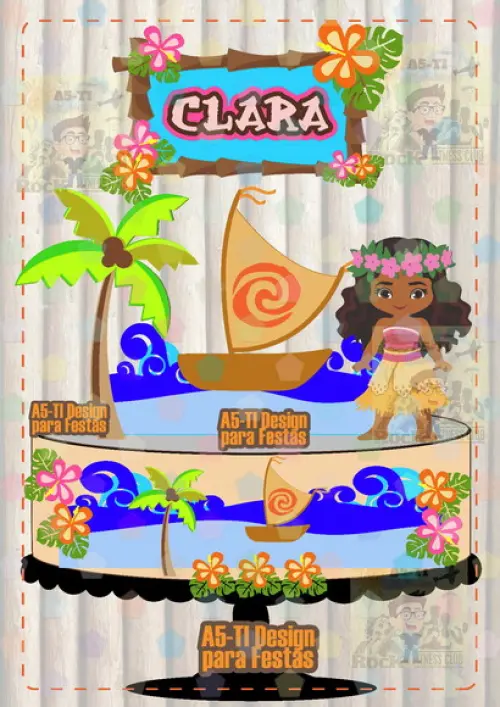 Arquivo de corte topo de bolo Moana