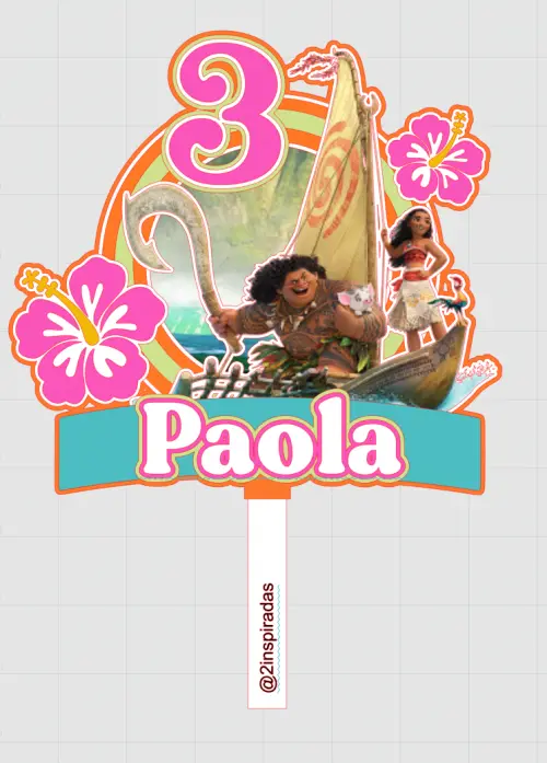 Arquivo de corte topo de bolo Moana