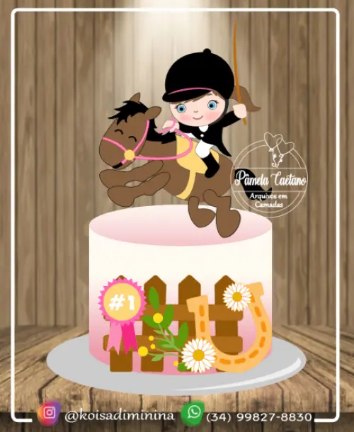 Arquivo de corte topo de bolo Hipismo