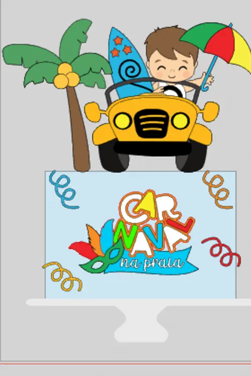 Arquivo de corte topo de bolo Carnaval