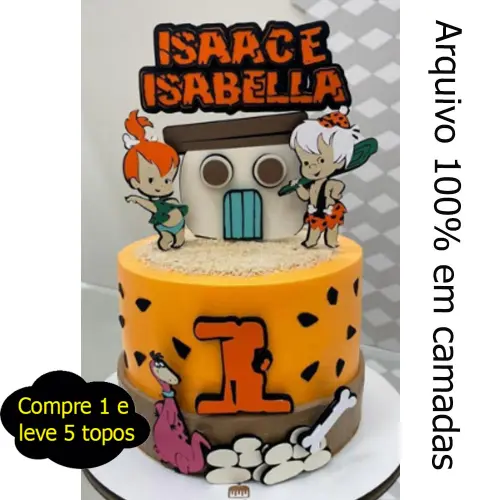 Arquivo de corte topo de bolo flinstones