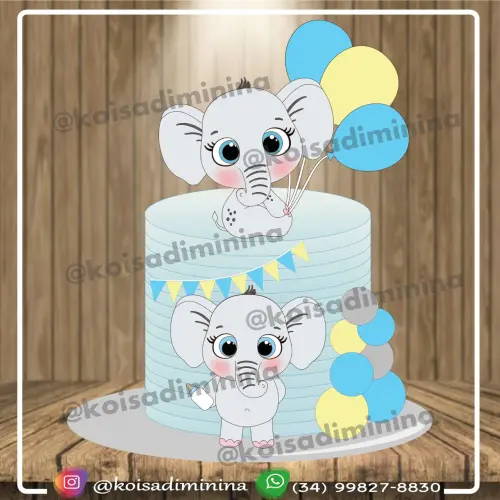 Arquivo de corte topo de bolo Elefantinho