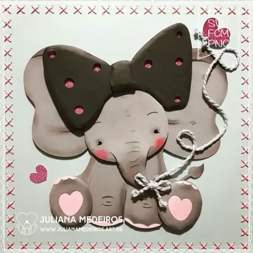 Arquivo de corte topo de bolo Elefantinha