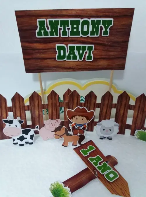 Arquivo de corte topo de bolo Fazendinha