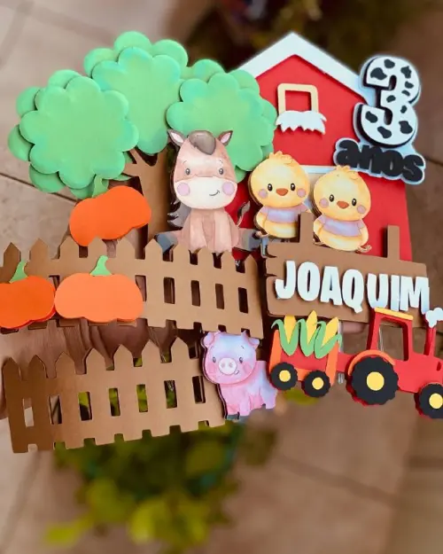 Arquivo de corte topo de bolo Fazendinha