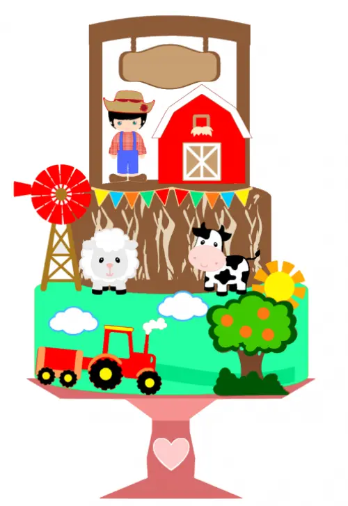 Arquivo de corte topo de bolo Fazendinha