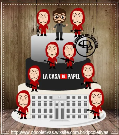 Arquivo de corte topo de bolo La casa de papel
