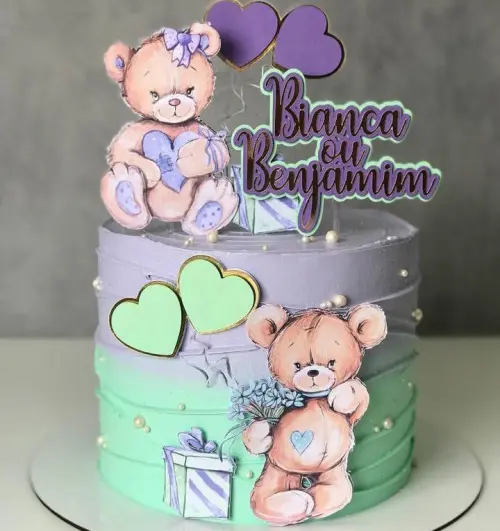 Arquivo de corte topo de bolo Chá Revelação