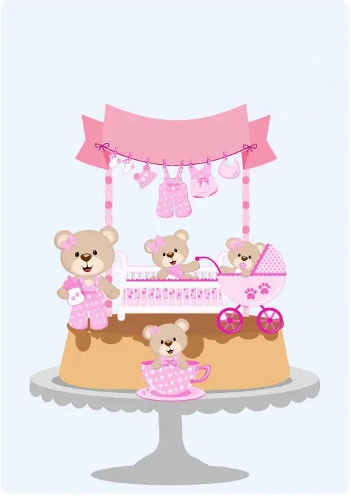 Arquivo de corte topo de bolo Chá Revelação