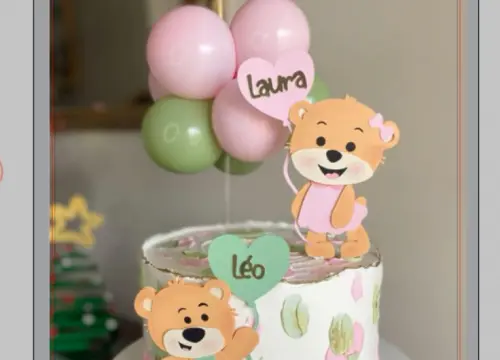 Arquivo de corte topo de bolo Chá Revelação