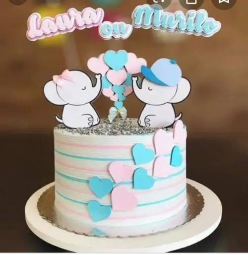 Arquivo de corte topo de bolo Chá Revelação