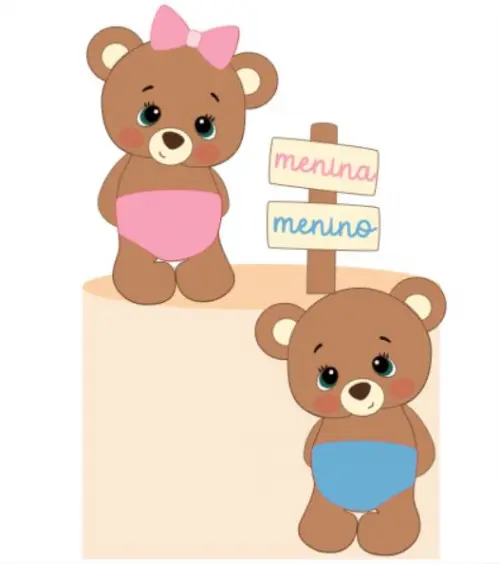 Arquivo de corte topo de bolo Chá Revelação