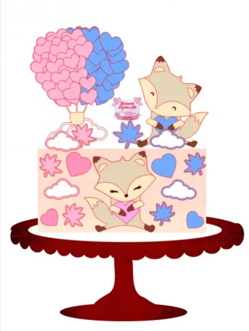 Arquivo de corte topo de bolo Chá Revelação