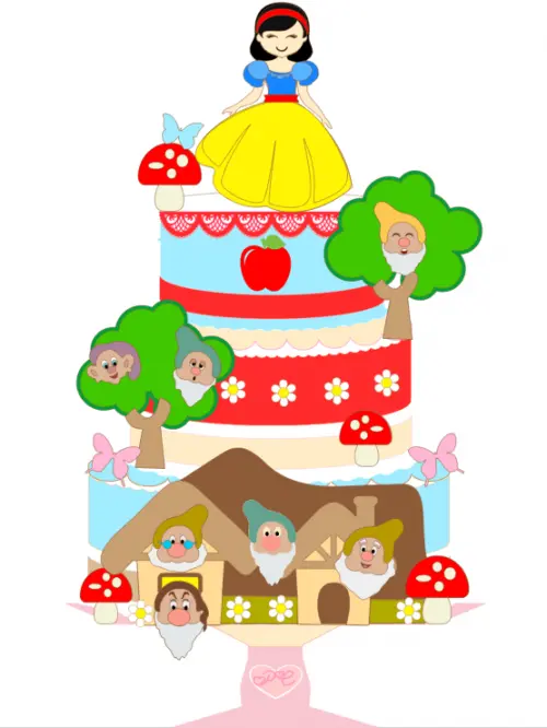 Arquivo de corte topo de bolo Branca de Neve