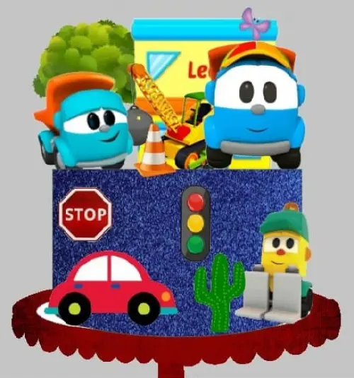 Arquivo de corte topo de bolo Léo o Caminhão