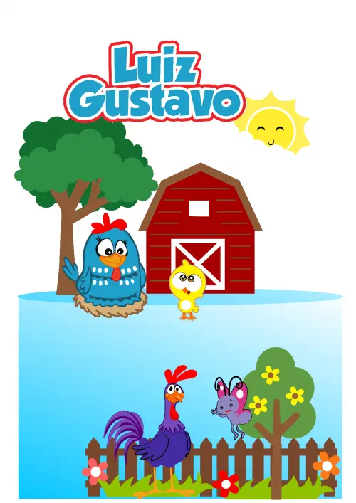 Arquivo de corte topo de bolo Galinha Pintadinha