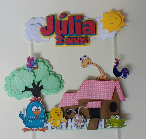 Arquivo de corte topo de bolo Galinha Pintadinha