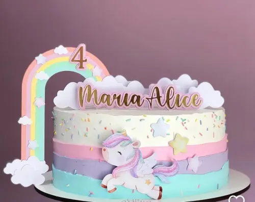 Topo de bolo Unicornio