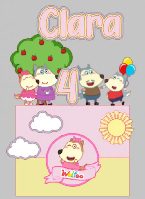 Arquivo de corte topo de bolo Wolfoo