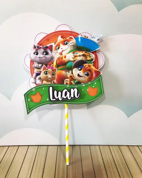 Arquivo de corte topo de bolo 44 Gatos