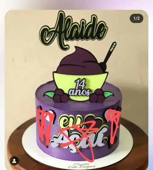 Arquivo de corte topo de bolo Açaí