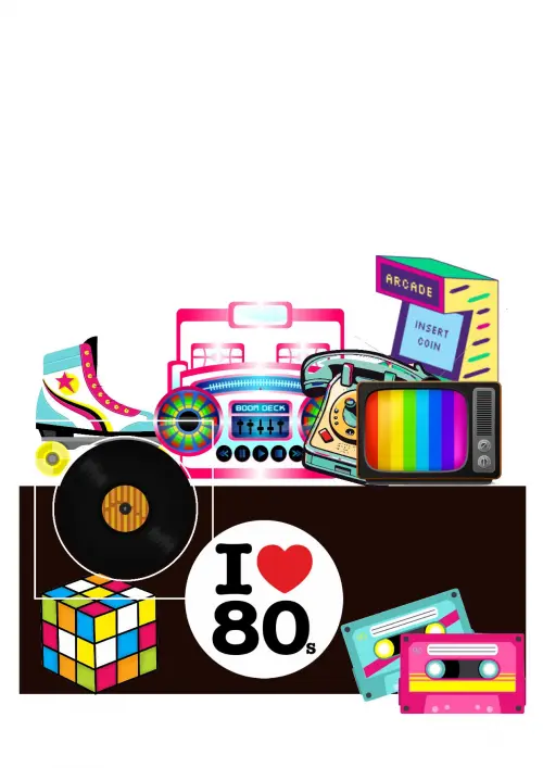 Arquivo de corte topo de bolo Anos 80