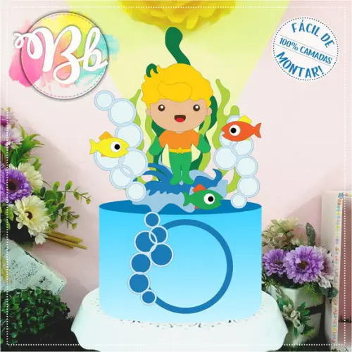 Arquivo de corte Topo de bolo Aquaman