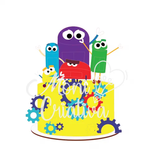 Arquivo de corte topo de bolo Story Bots