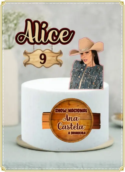 Arquivo de corte Topo de bolo Ana Castela