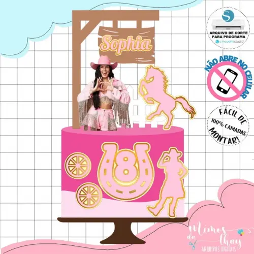 Arquivo de corte Topo de bolo Ana Castela