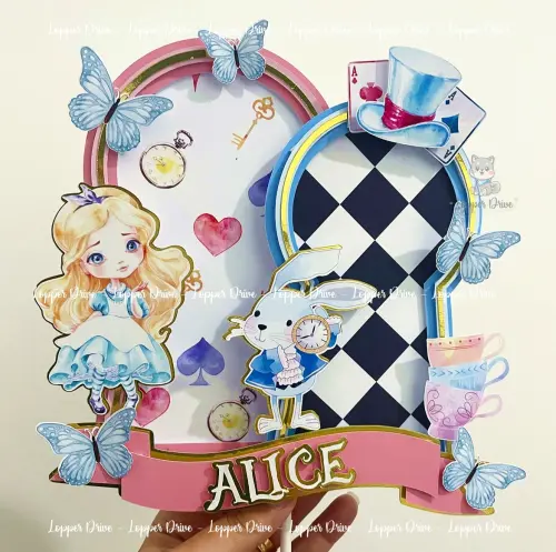 Arquivo de corte Topo de Bolo Alice no país das maravilhas