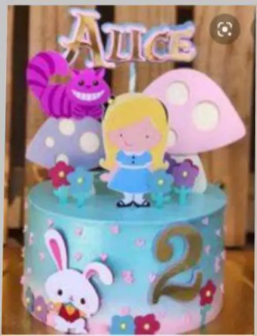 Arquivo de corte Topo de Bolo Alice no país das maravilhas