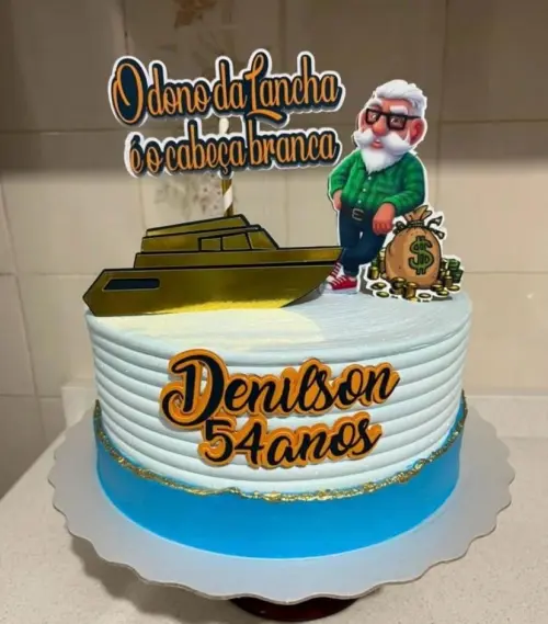 Arquivo de corte Topo de Bolo O dono da Lancha