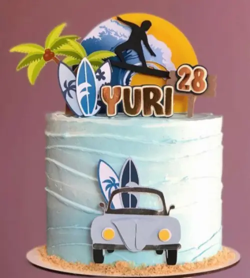 Arquivo de corte topo de bolo Surf