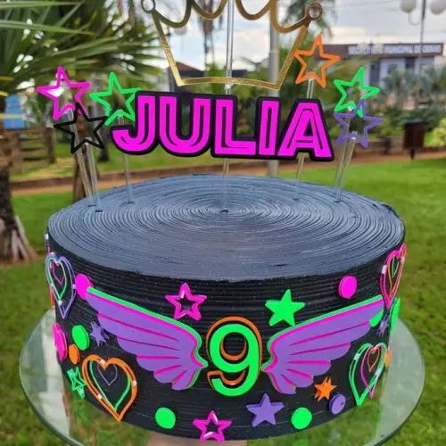 Arquivo de corte topo de bolo Neon