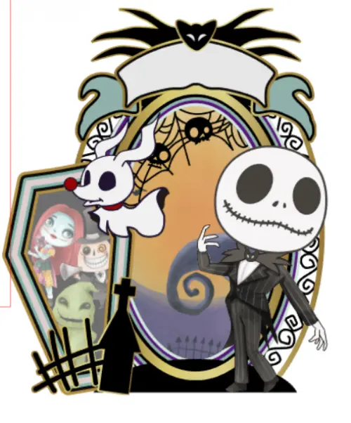 Arquivo de corte topo de bolo o estranho mundo de jack