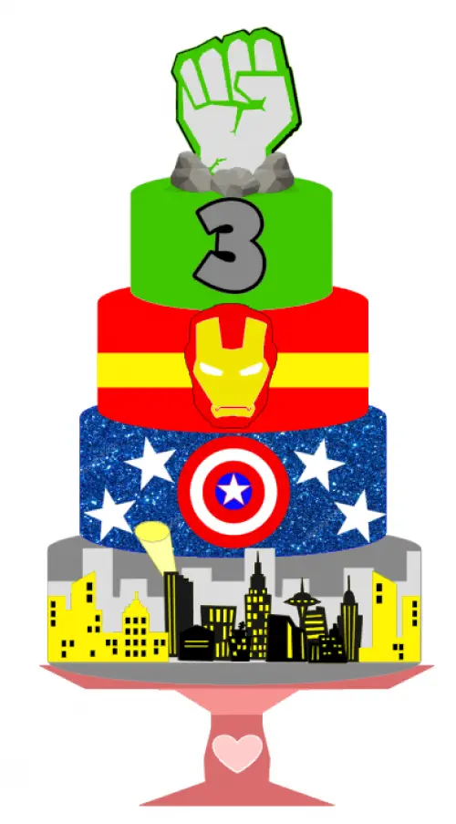 Arquivo de corte Topo de bolo Avengers