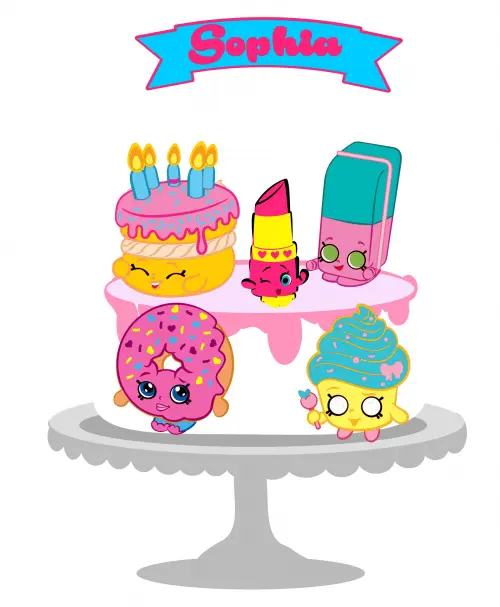 Arquivo de corte topo de bolo Shopkins