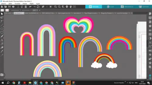 Arquivo de corte topo de bolo arco iris