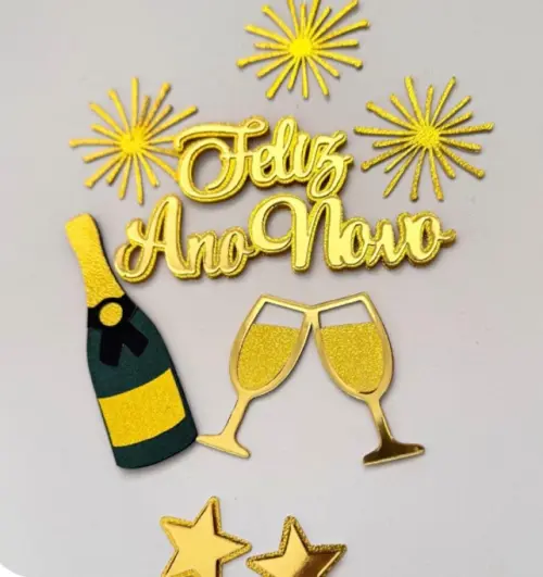 Arquivo de corte topo de bolo ano novo