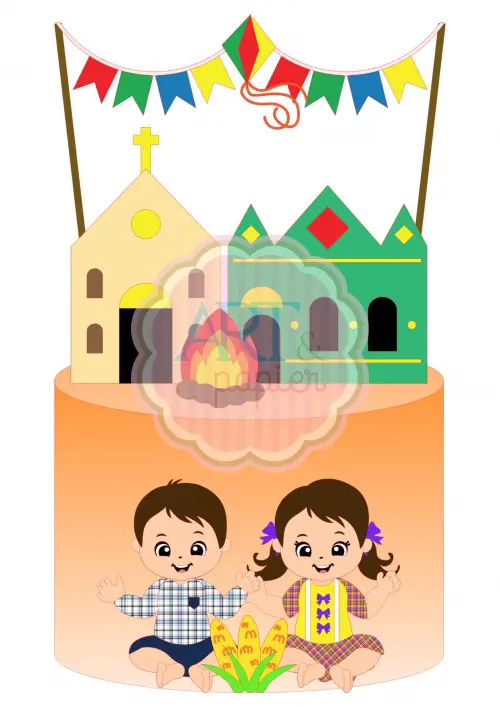 Arquivo de corte topo de bolo arraiá