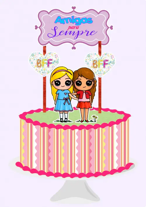 Arquivo de corte topo de bolo Amigas